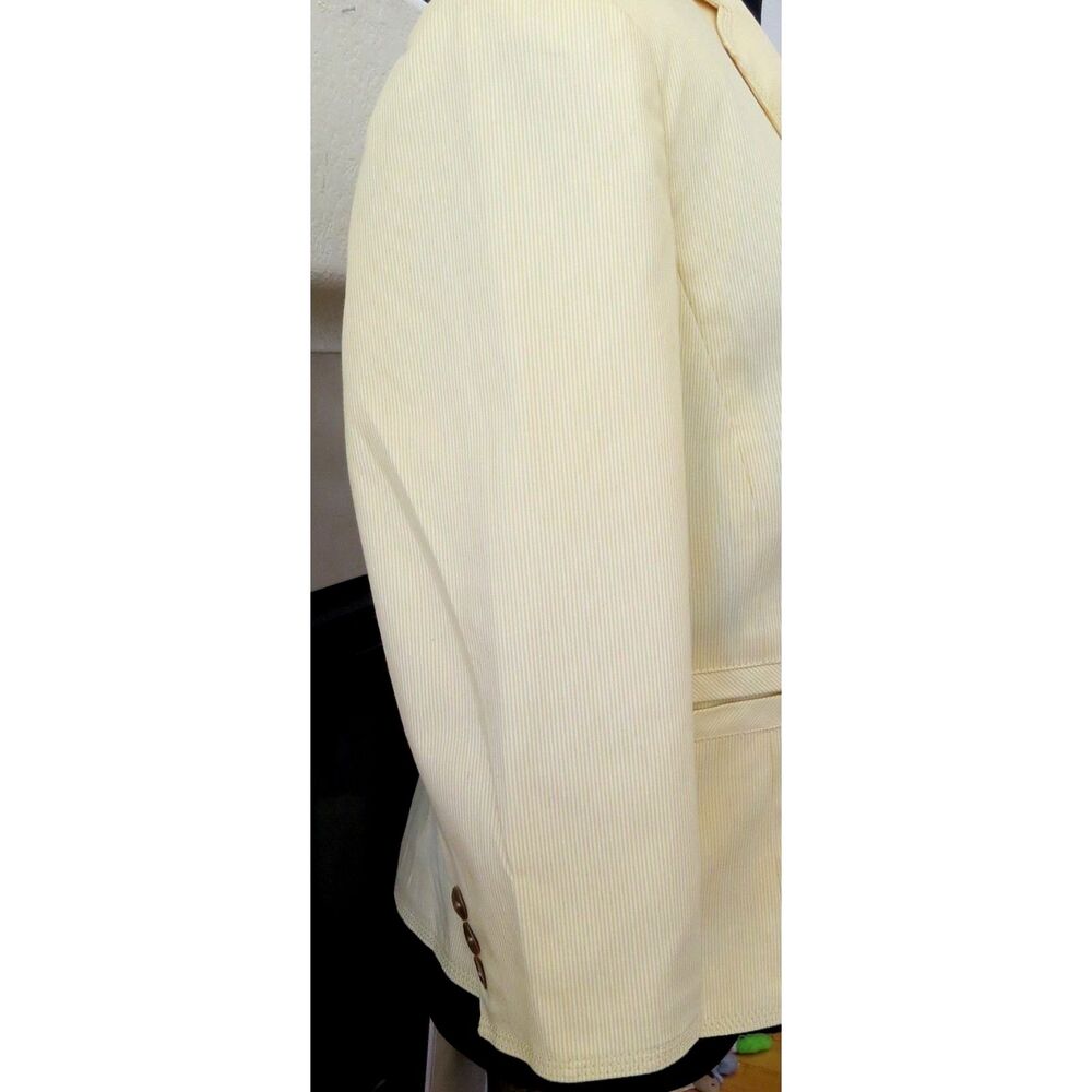 Focus 2000 by Charles Glueck  Vintage Yellow Pinstripe Blazer  10P  EUC - Picture 5 of 10
